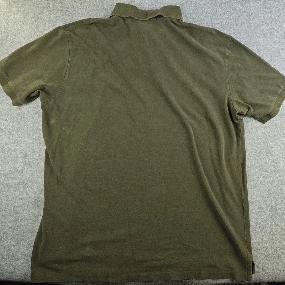 Polo Ralph Lauren Polo Shirt Mens 2XL Tall 2XLT Green Solid Short Sleeve Cotton
